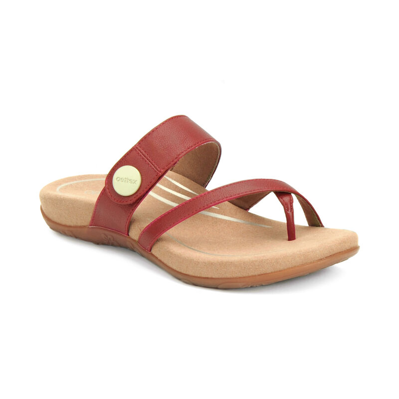 Aetrex Womens Izzy Adjustable Slide Sandals Red - 8ZfLKTg8W